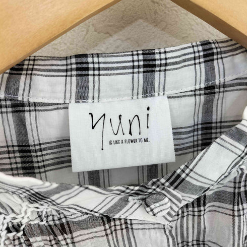 ユニ yuni チェック バンドカラーシャツワンピース レディース FREE