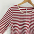 スナオクワハラ sunaokuwahara フリルネック ボーダー クルーネック L/S Tシャツ レディース JPN:M