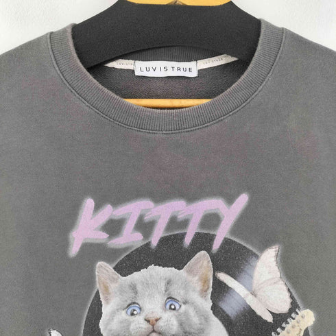 フロントプリントスウェット 猫 フェード レディース FREE