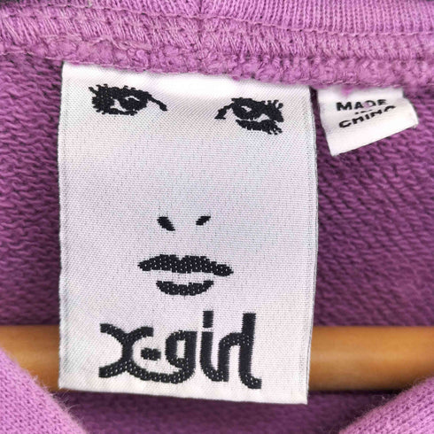 エックスガール X-girl EMBROIDERED MILLS LOGO COMPACT SWEAT HOODIE レディース JPN:S