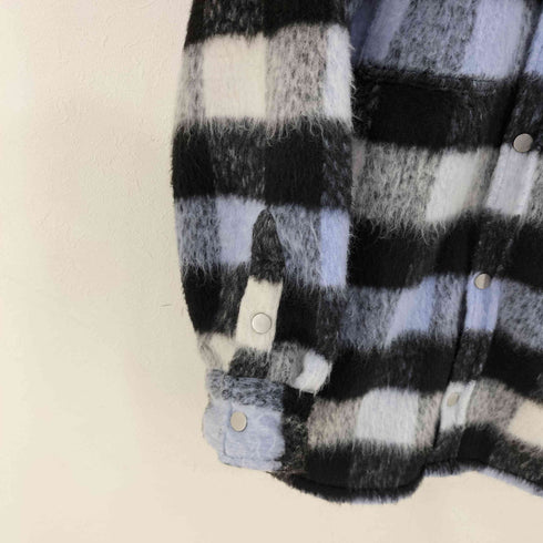 ザラ ZARA チェック シャギーシャツジャケット メンズ import:M