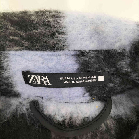 ザラ ZARA チェック シャギーシャツジャケット メンズ import:M