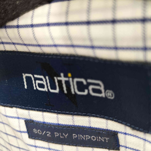 ノーティカ NAUTICA 80/2 PLY ロゴ刺繍 L/S チェックシャツ メンズ 15 1/2