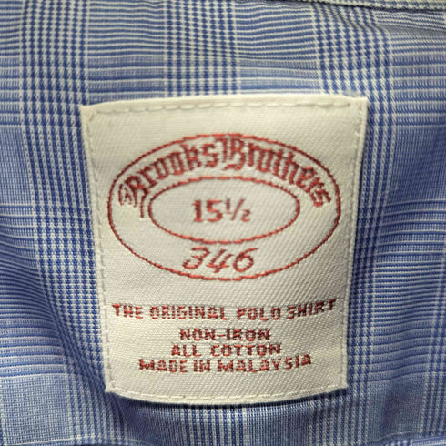 ブルックスブラザーズ 346 BROOKS BROTHERS コットンチェックボタンダウンシャツ メンズ 15 1/2