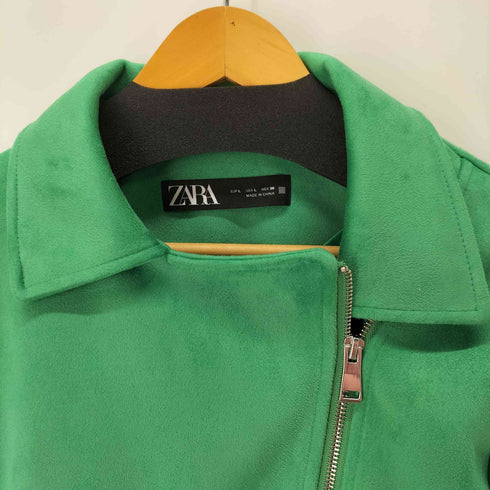 ザラ ZARA スウェード シングルライダースジャケット レディース import:L