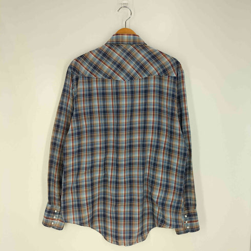SUNDANCE 70-80s ポリコットン 襟芯 チェック ウエスタンシャツ メンズ import:L