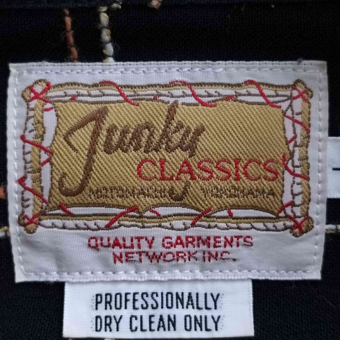 JUNKY CLASSICS チェック刺繍 レーヨンポリ オープンカラーシャツ メンズ JPN:L