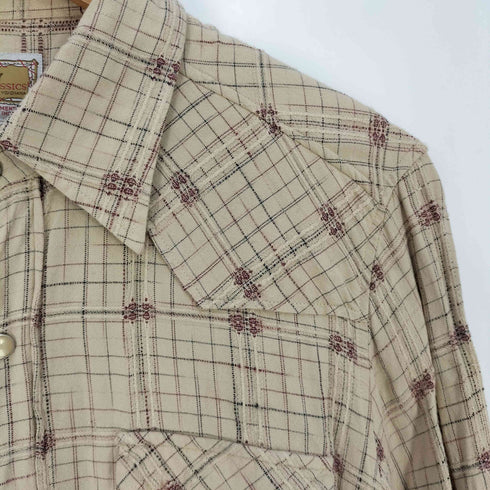 JUNKY CLASSICS チェック刺繍 レーヨン ウエスタンシャツ メンズ JPN:L