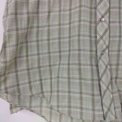 authentic western youngbloods 70-80s 襟芯 ポリコットン チェック ウエスタンシャツ メンズ import:L