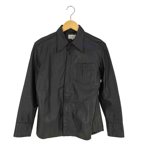 GGG POUR HOMME ジップアップ シェイプ 比翼 カウレザーシャツ メンズ JPN:M