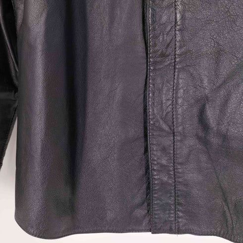 GGG POUR HOMME ジップアップ シェイプ 比翼 カウレザーシャツ メンズ JPN:M
