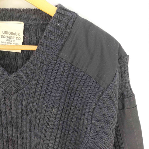 UNION UK SQUARE CO. イングランド製 ウール Vネック コマンドニット メンズ 3