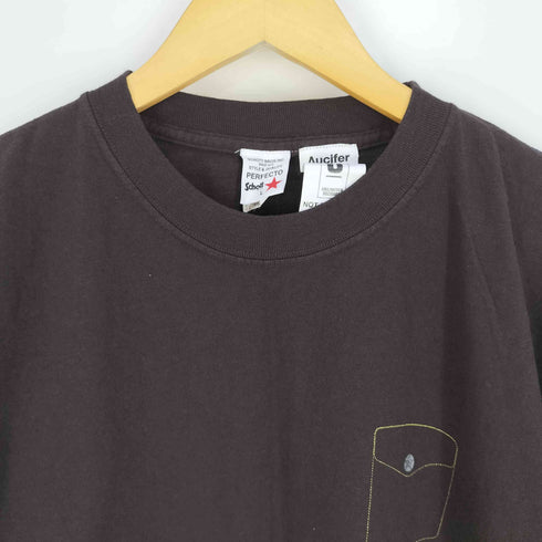 パーフェクトバイショット Perfecto by Schott USA製 両面プリント 裾サイドコード クルーネックTシャツ メンズ import:L