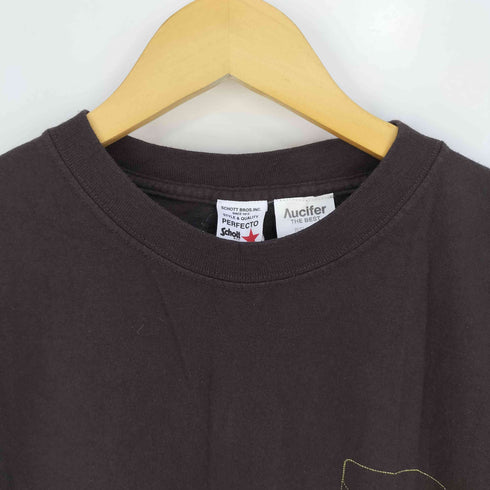 パーフェクトバイショット Perfecto by Schott USA製 両面プリント 裾サイドコード クルーネックTシャツ メンズ import:L