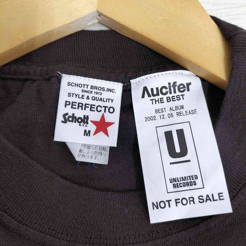 パーフェクトバイショット Perfecto by Schott USA製 両面プリント 裾サイドコード クルーネックTシャツ メンズ import:M