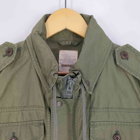 ディーゼル DIESEL ロゴパッチ M-65 コーティング ミリタリージャケット メンズ import:L