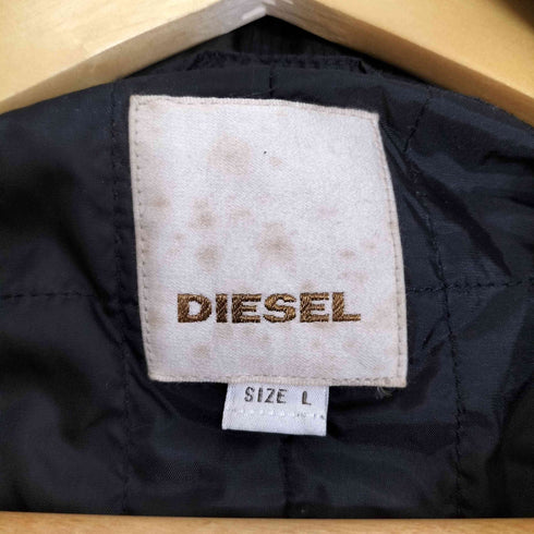 ディーゼル DIESEL 裏キルティング ロゴパッチ 素材切替 ハイネックコート メンズ import:L
