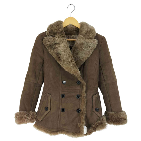 バーバリーロンドン BURBERRY LONDON シープレザー ダブル ムートンジャケット レディース 38