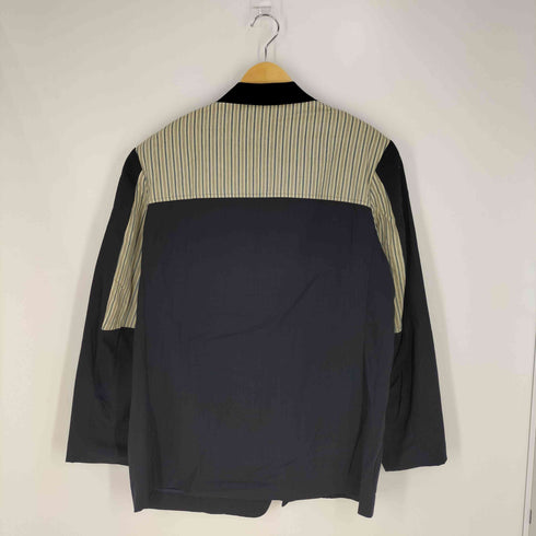ヨウジヤマモトプールオム Yohji Yamamoto POUR HOMME 93SS ストライプ切替 ウールナイロン 3B テーラードジャケット メンズ JPN:S