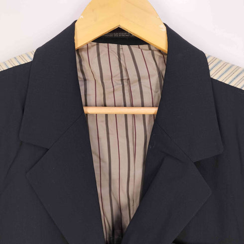 ヨウジヤマモトプールオム Yohji Yamamoto POUR HOMME 93SS ストライプ切替 ウールナイロン 3B テーラードジャケット メンズ JPN:S