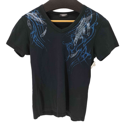 トルネードマート TORNADO MART プリントクルーネックTシャツ フェザー メンズ