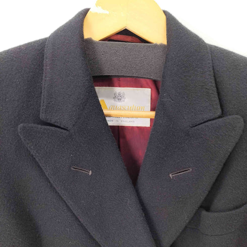 アクアスキュータム AQUASCUTUM 80-90S MADE IN INGLAND カシミアダブルチェスターコート レディース