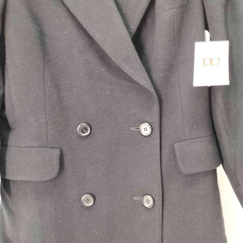 アクアスキュータム AQUASCUTUM 80-90S MADE IN INGLAND カシミアダブルチェスターコート レディース