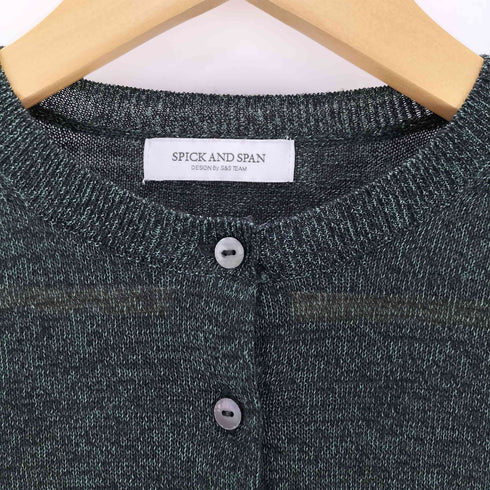 スピックアンドスパン Spick and Span リブ切替グリッターカーディガン レディース