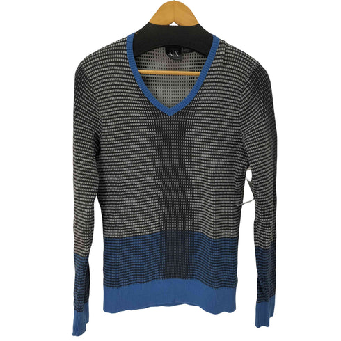 アルマーニエクスチェンジ ARMANI EXCHANGE 幾何学柄Vネックニットトップス メンズ JPN:S
