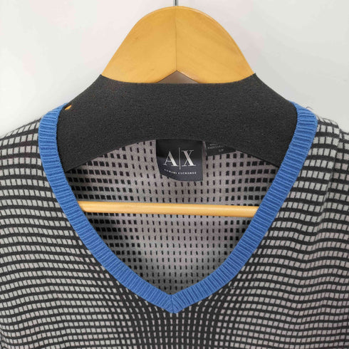 アルマーニエクスチェンジ ARMANI EXCHANGE 幾何学柄Vネックニットトップス メンズ JPN:S