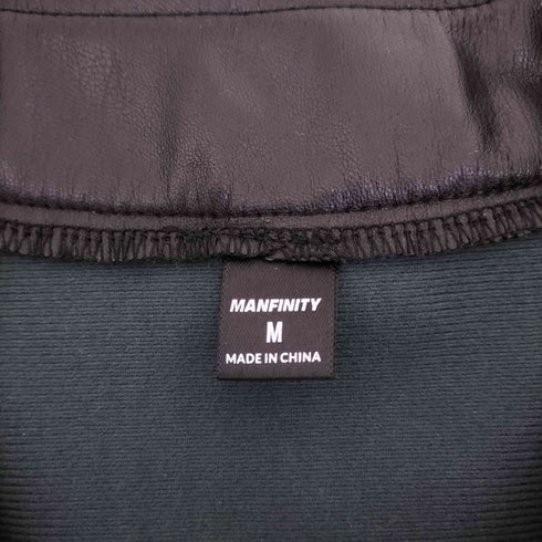 manfinity エコレザーベースボールシャツ メンズ JPN:M
