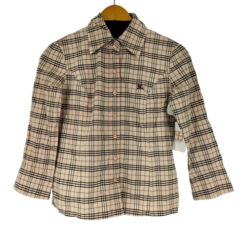 バーバリーブルーレーベル BURBERRY BLUE LABEL ロゴ刺繍 ノバチェック L/S シャツ レディース 36