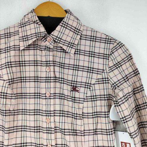 バーバリーブルーレーベル BURBERRY BLUE LABEL ロゴ刺繍 ノバチェック L/S シャツ レディース 36
