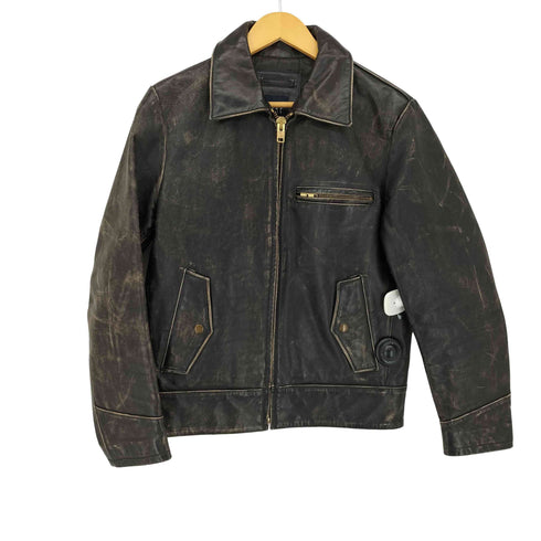 ギャップ Gap 00S OLD USED加工 カウレザースポーツジャケット メンズ import:XS