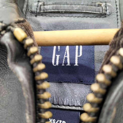 ギャップ Gap 00S OLD USED加工 カウレザースポーツジャケット メンズ import:XS