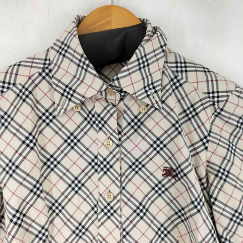 バーバリーブルーレーベル BURBERRY BLUE LABEL ロゴ刺繍 ノバチェック L/S ヘンリーネックシャツ レディース 36