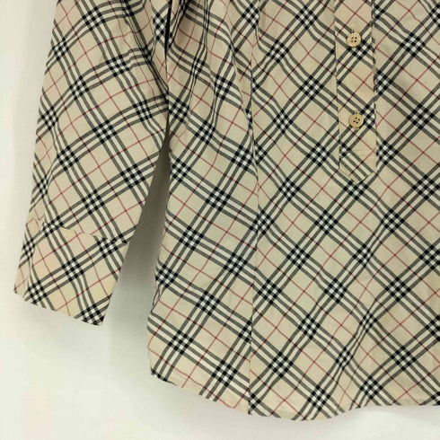 バーバリーブルーレーベル BURBERRY BLUE LABEL ロゴ刺繍 ノバチェック L/S ヘンリーネックシャツ レディース 36