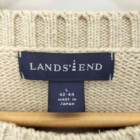ランズエンド LANDS END 日本製 コットン ハイゲージ ラグラン ニット メンズ import:L