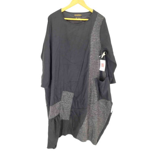ダナキャランニューヨーク DKNY 90s USA製 ニットパッチワーク ワンピース レディース P