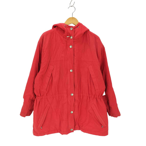 エディーバウアー Eddie Bauer 90S 白タグ 裏地キルティング 切替 ダブルジップ フーデッドジャケット レディース JPN:L