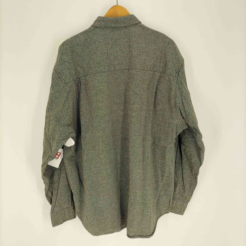 エディーバウアー Eddie Bauer 90-00S 白タグ 織り B.D L/S コットン シャツ メンズ import:L