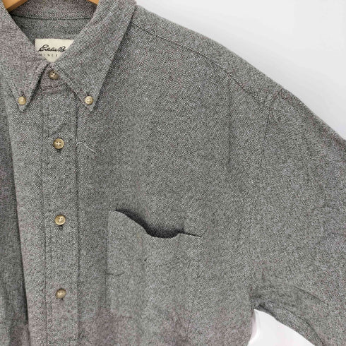 エディーバウアー Eddie Bauer 90-00S 白タグ 織り B.D L/S コットン シャツ メンズ import:L