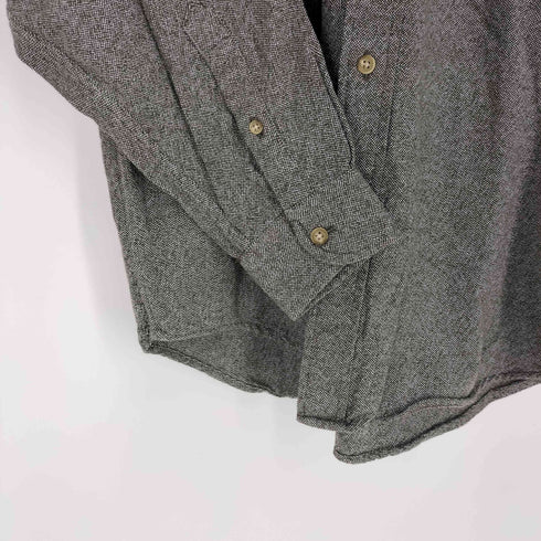 エディーバウアー Eddie Bauer 90-00S 白タグ 織り B.D L/S コットン シャツ メンズ import:L