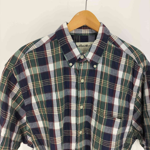 エディーバウアー Eddie Bauer 90-00S 白タグ マドラス チェック B.D S/S シャツ メンズ import:M