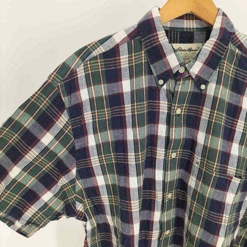 エディーバウアー Eddie Bauer 90-00S 白タグ マドラス チェック B.D S/S シャツ メンズ import:M