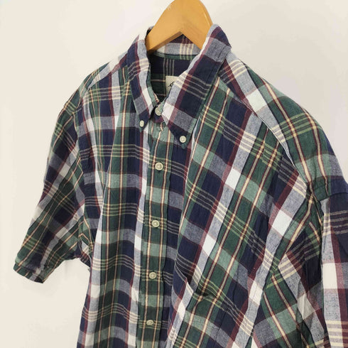 エディーバウアー Eddie Bauer 90-00S 白タグ マドラス チェック B.D S/S シャツ メンズ import:M