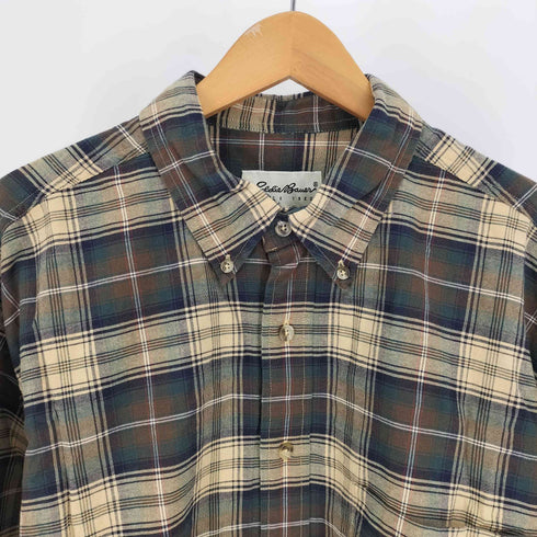 エディーバウアー Eddie Bauer 90-00S 白タグ タータンチェック B.D L/S シャツ メンズ import:L