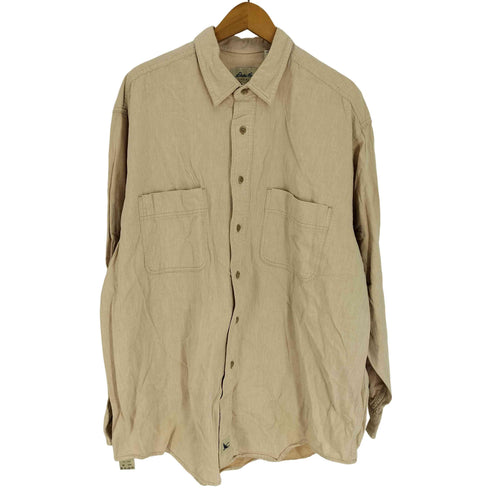エディーバウアー Eddie Bauer 90-00S メキシコ製 白タグ コットン ツイル L/S シャツ メンズ import:L