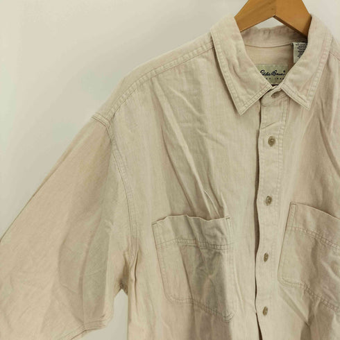エディーバウアー Eddie Bauer 90-00S メキシコ製 白タグ コットン ツイル L/S シャツ メンズ import:L