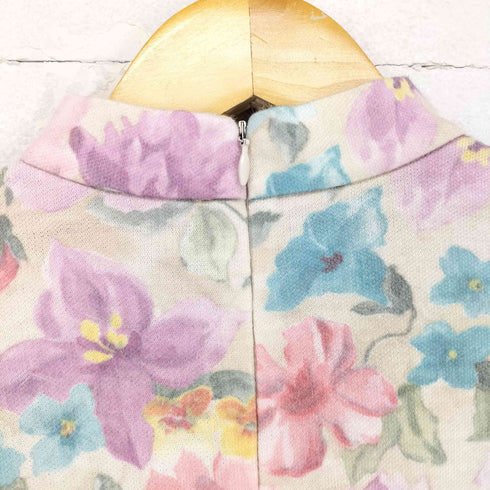 アイエスイッセイミヤケ I.S. ISSEY MIYAKE 80s モックネック フラワー総柄 ロングスリーブ Tシャツカットソー レディース